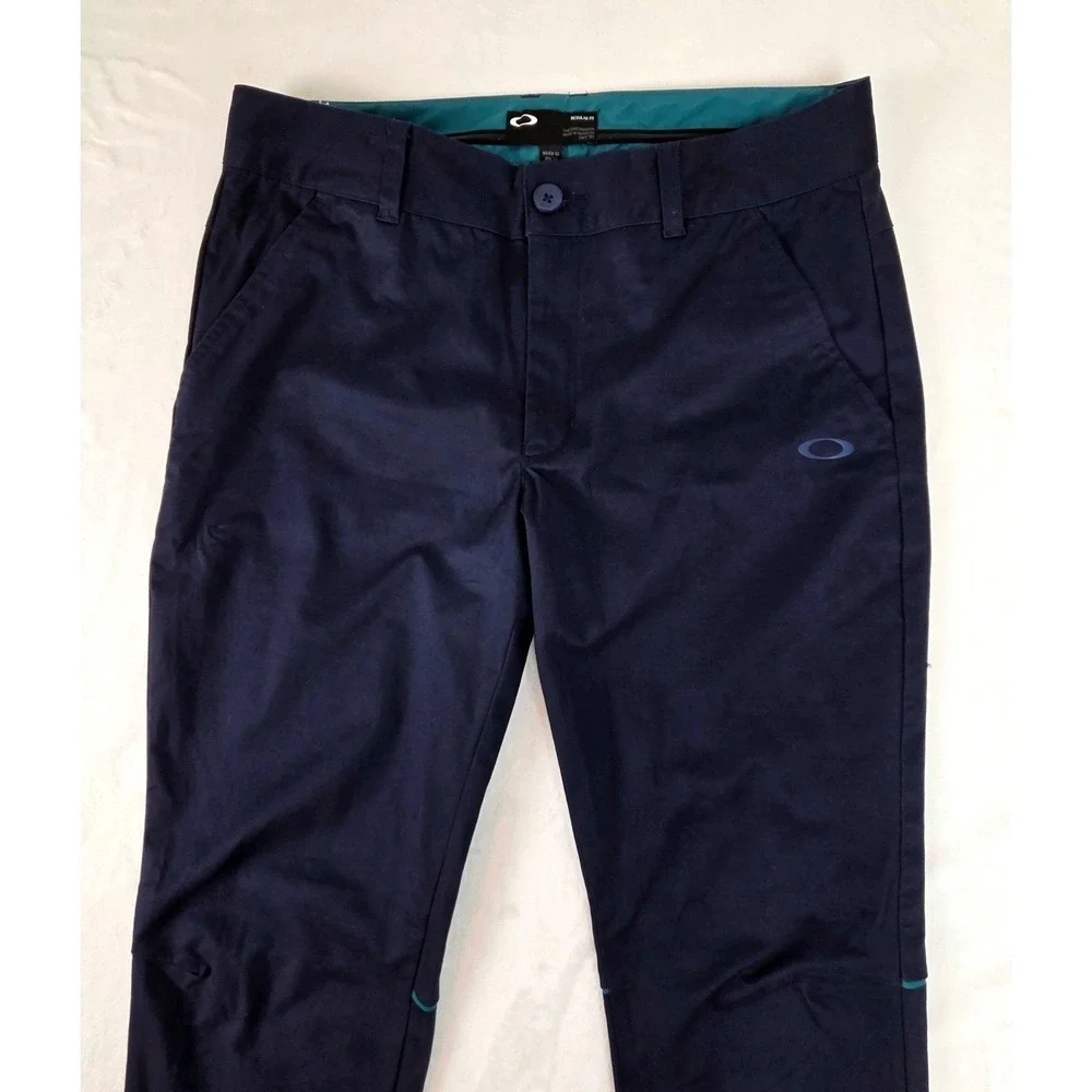 Oakley‎ Man Trousers Men 32 Navy Blue Regular Fit Stretch Chino Pants CA35460
